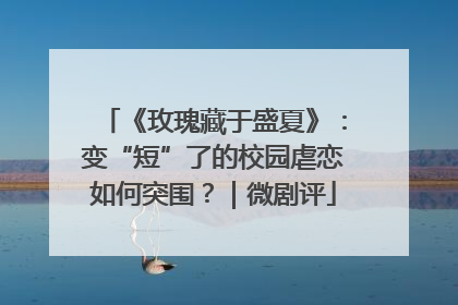 《玫瑰藏于盛夏》：变“短”了的校园虐恋如何突围？｜微剧评