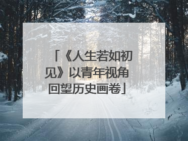《人生若如初见》以青年视角回望历史画卷