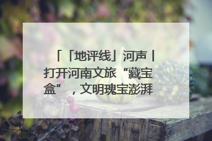 「地评线」河声丨打开河南文旅“藏宝盒”，文明瑰宝澎湃发展“豫动能”