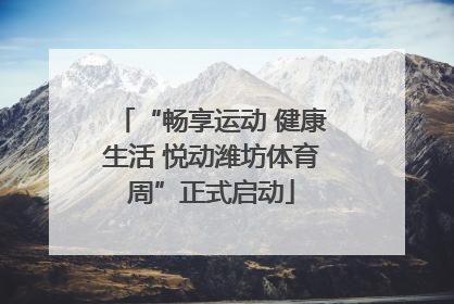 “畅享运动 健康生活 悦动潍坊体育周”正式启动