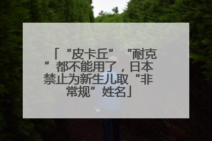 “皮卡丘”“耐克”都不能用了，日本禁止为新生儿取“非常规”姓名