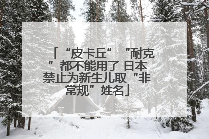 “皮卡丘”“耐克”都不能用了 日本禁止为新生儿取“非常规”姓名