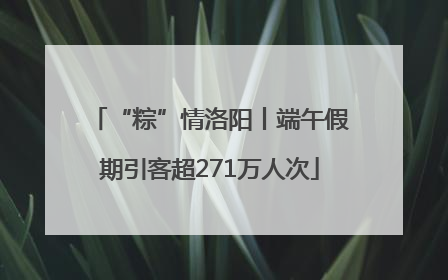 “粽”情洛阳丨端午假期引客超271万人次