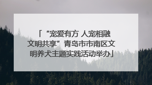 “宠爱有方 人宠相融 文明共享”青岛市市南区文明养犬主题实践活动举办