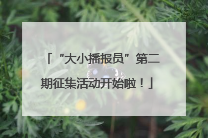 “大小播报员”第二期征集活动开始啦！