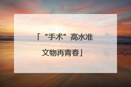 “手术”高水准 文物再青春