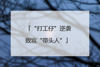 “打工仔”逆袭致富“带头人”