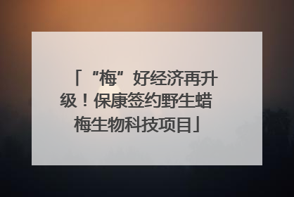“梅”好经济再升级！保康签约野生蜡梅生物科技项目