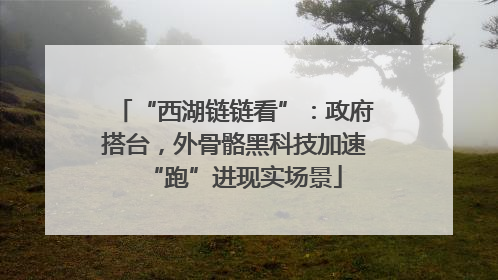 “西湖链链看”：政府搭台，外骨骼黑科技加速“跑”进现实场景