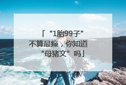 “1胎99子”不算最癫，你知道“母猪文”吗
