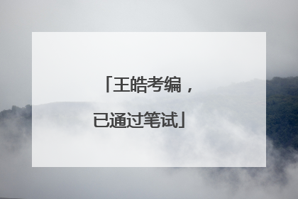 王皓考编，已通过笔试