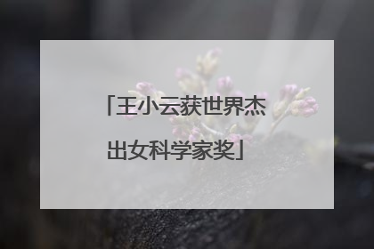 王小云获世界杰出女科学家奖