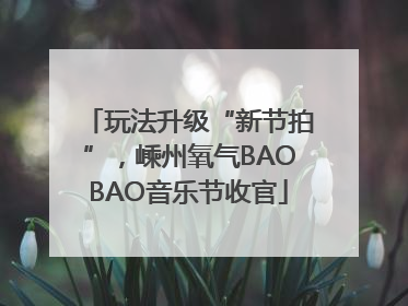玩法升级“新节拍”，嵊州氧气BAOBAO音乐节收官