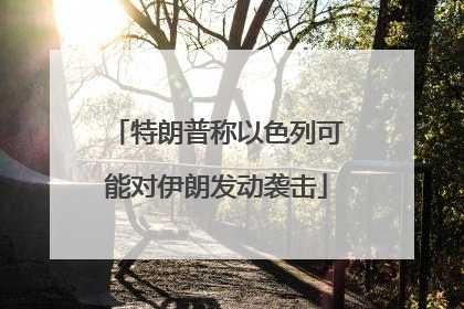 特朗普称以色列可能对伊朗发动袭击