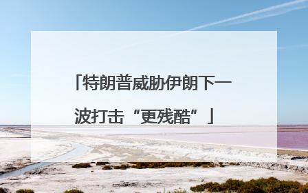 特朗普威胁伊朗下一波打击“更残酷”