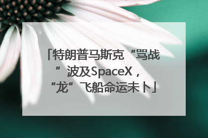 特朗普马斯克“骂战”波及SpaceX，“龙”飞船命运未卜