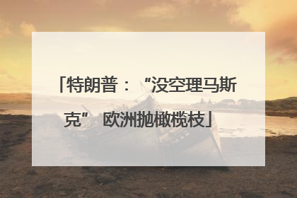 特朗普：“没空理马斯克” 欧洲抛橄榄枝
