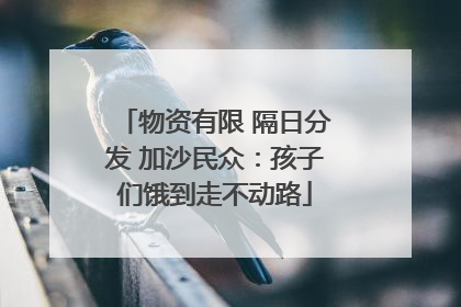 物资有限 隔日分发 加沙民众：孩子们饿到走不动路