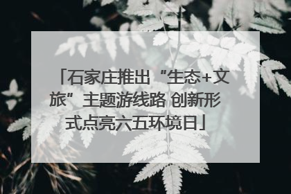 石家庄推出“生态+文旅”主题游线路 创新形式点亮六五环境日