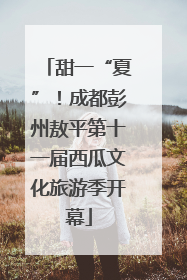 甜一“夏”！成都彭州敖平第十一届西瓜文化旅游季开幕
