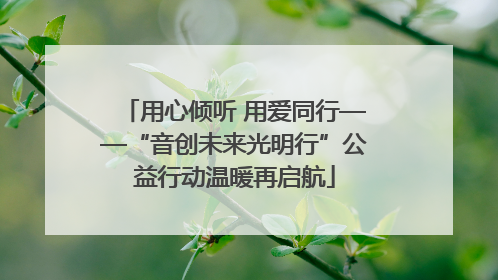 用心倾听 用爱同行——“音创未来光明行”公益行动温暖再启航