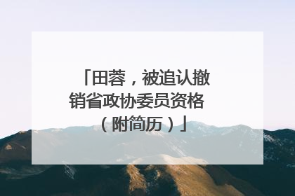 田蓉，被追认撤销省政协委员资格（附简历）