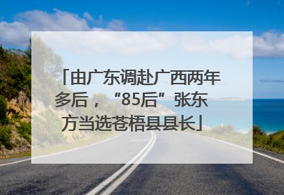 由广东调赴广西两年多后，“85后”张东方当选苍梧县县长
