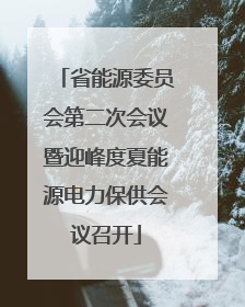 省能源委员会第二次会议暨迎峰度夏能源电力保供会议召开