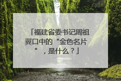 福建省委书记周祖翼口中的“金色名片”，是什么？