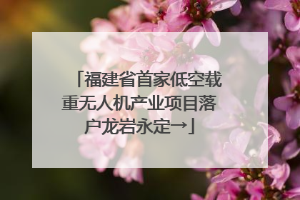 福建省首家低空载重无人机产业项目落户龙岩永定→