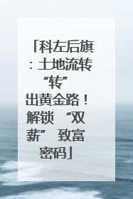 科左后旗：土地流转 “转” 出黄金路！解锁 “双薪” 致富密码