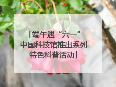 端午遇“六一” 中国科技馆推出系列特色科普活动