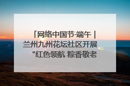 网络中国节·端午｜兰州九州花坛社区开展“红色领航 粽香敬老”端午主题活动