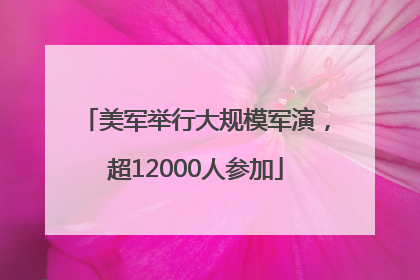 美军举行大规模军演，超12000人参加