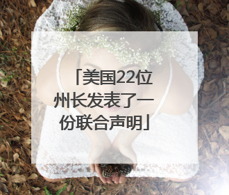 美国22位州长发表了一份联合声明