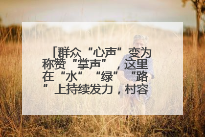 群众“心声”变为称赞“掌声”，这里在“水”“绿”“路”上持续发力，村容村貌焕然一新
