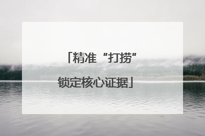 精准“打捞”锁定核心证据