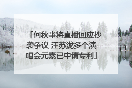 何秋亊将直播回应抄袭争议 汪苏泷多个演唱会元素已申请专利