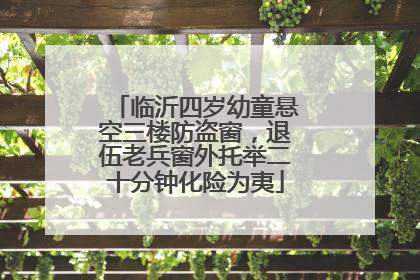 临沂四岁幼童悬空三楼防盗窗，退伍老兵窗外托举二十分钟化险为夷
