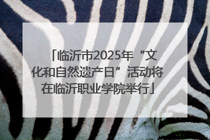 临沂市2025年“文化和自然遗产日”活动将在临沂职业学院举行