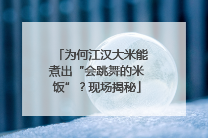为何江汉大米能煮出“会跳舞的米饭”？现场揭秘