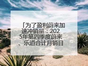 为了盈利蔚来加速冲销量：2025年第四季度蔚来、乐道合计月销目标达5万辆