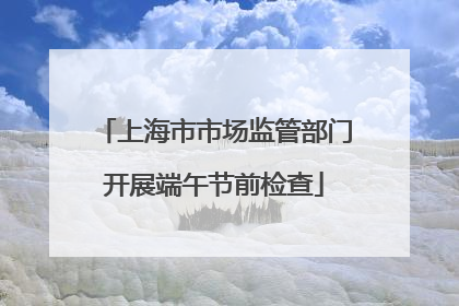 上海市市场监管部门开展端午节前检查