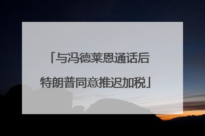 与冯德莱恩通话后 特朗普同意推迟加税