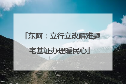 东阿：立行立改解难题 宅基证办理暖民心