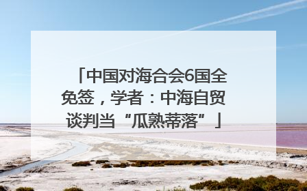 中国对海合会6国全免签，学者：中海自贸谈判当“瓜熟蒂落”
