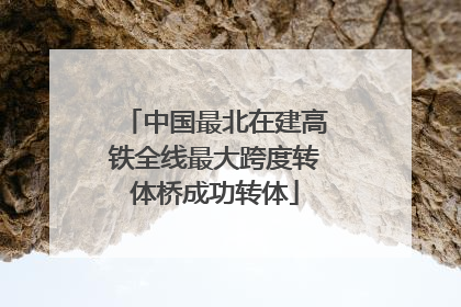 中国最北在建高铁全线最大跨度转体桥成功转体