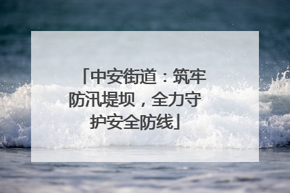 中安街道：筑牢防汛堤坝，全力守护安全防线