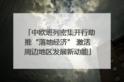 中欧班列密集开行助推“落地经济” 激活周边地区发展新动能