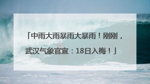中雨大雨暴雨大暴雨！刚刚，武汉气象官宣：18日入梅！